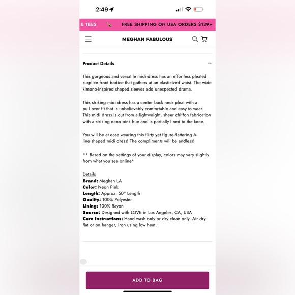 NEW MEGHAN Fabulous LOS ANGELES SUNSET MIDI DRESS - NEON PINK Size XXL NEW NWT - Picture 12 of 12